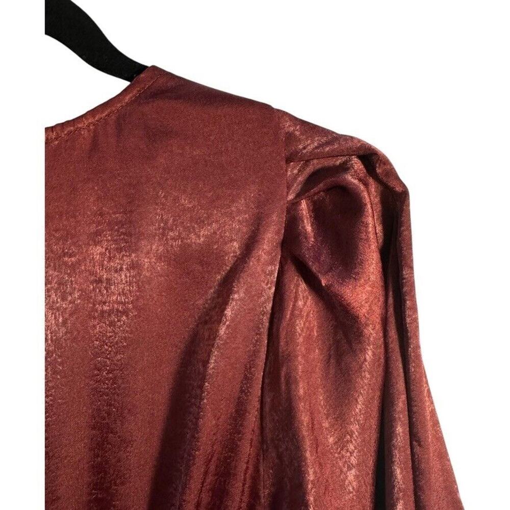 Umgee Long Maxi Satin Dress Womens S Burgundy Whimsigoth Ethereal Fairy Grunge - Picture 8 of 12